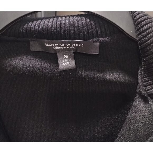 Marc New York Andrew Marc Black Zip Up Sweater Jacket Size Small Petite PS - Picture 4 of 7